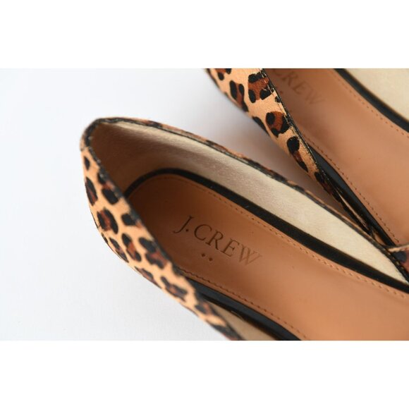 J. Crew Zoe D’Orsay Flats Sz 8 Calf Hair Leopard Print Pointed Toe Flat - Picture 9 of 16
